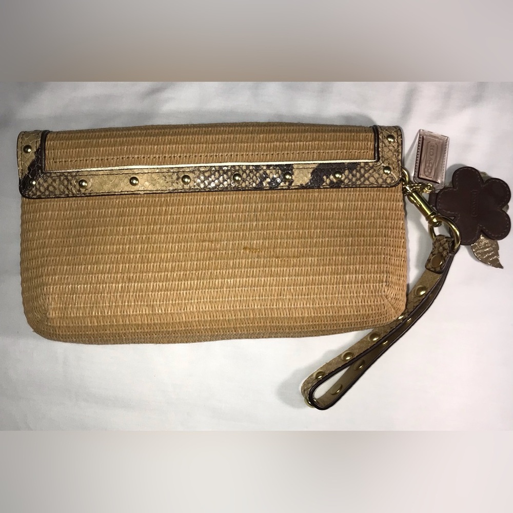 Coach Straw Python Clutch - Picture 5 of 15